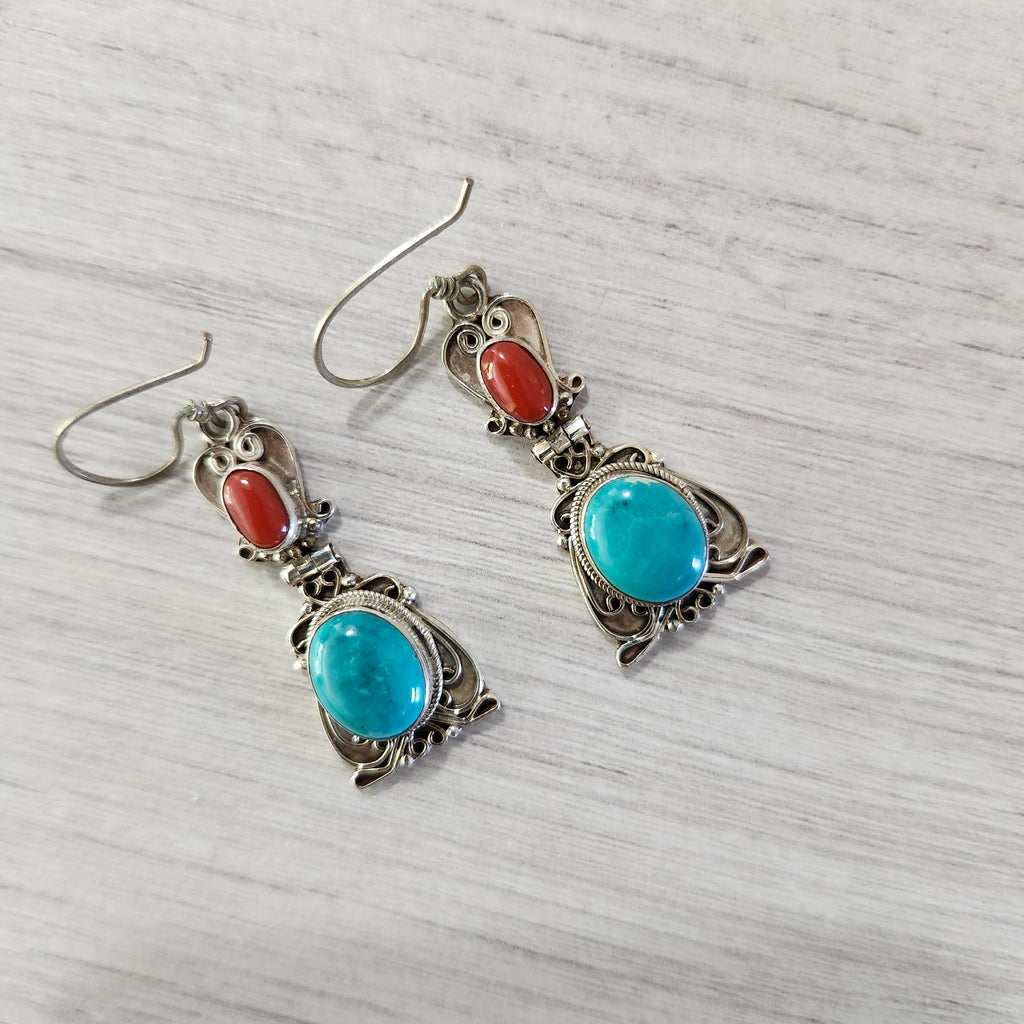 Sterling Sunsets Turquoise Carnelian