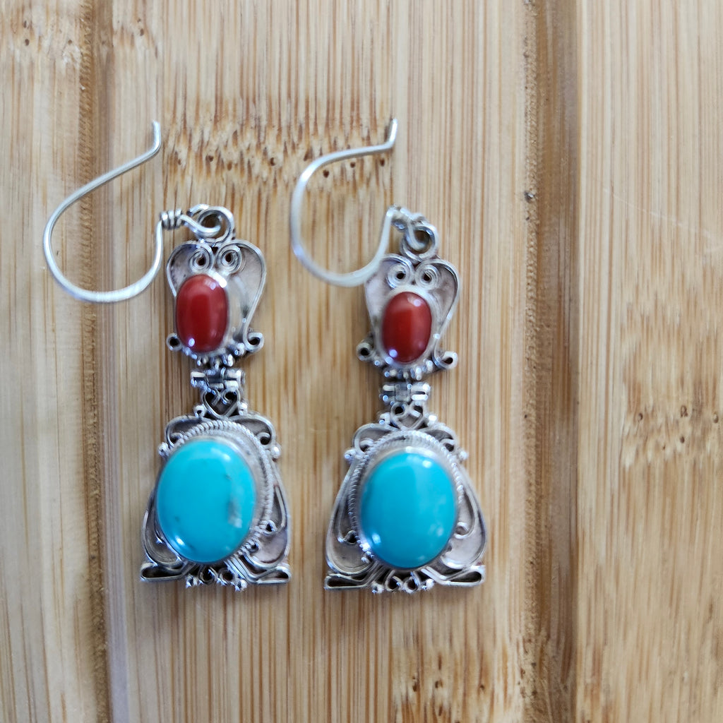 Sterling Sunsets Turquoise Carnelian